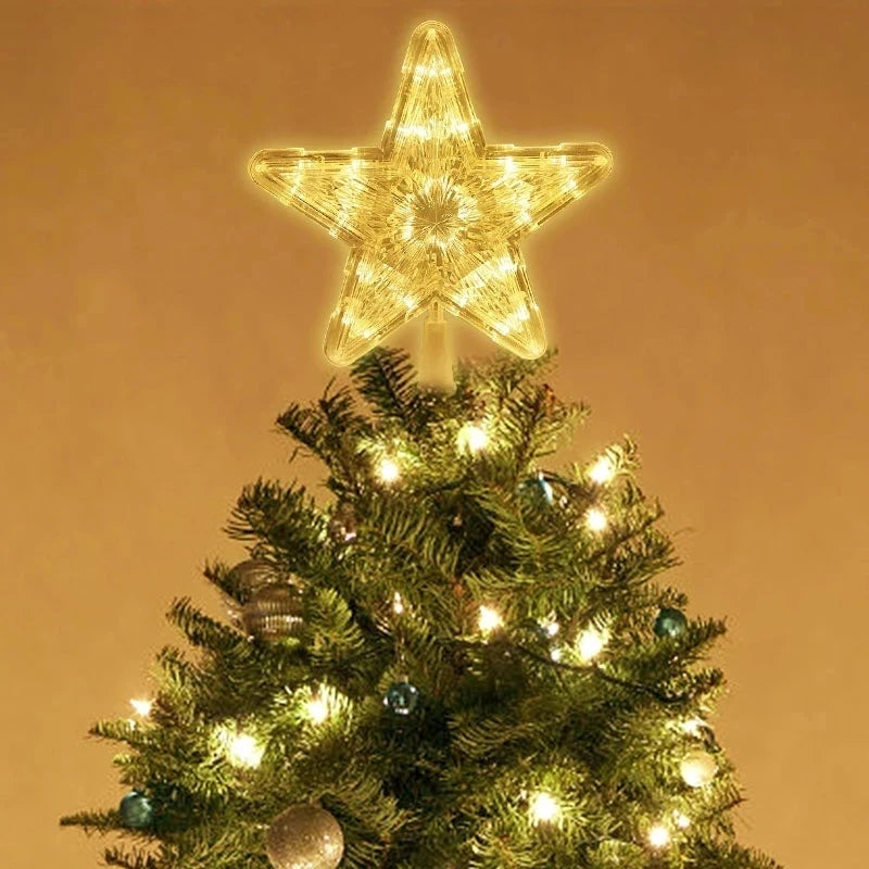 Decoración navideña de 15/19cm, adorno de árbol brillante, estrella brillante, adornos de árbol de Navidad para decoración del hogar, Navidad, Año Nuevo 2026