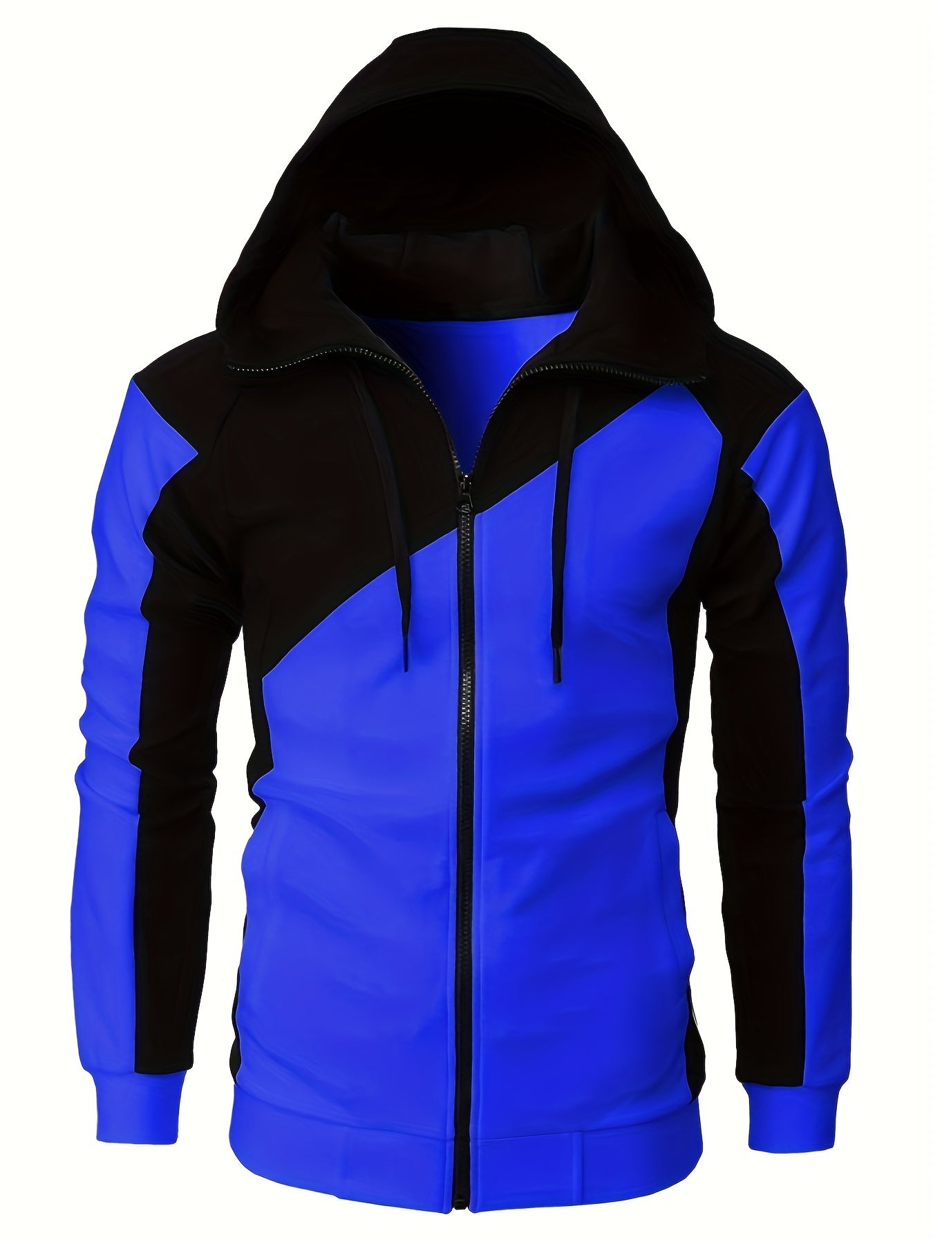 Sudadera de forro polar para hombre con bloques de color.