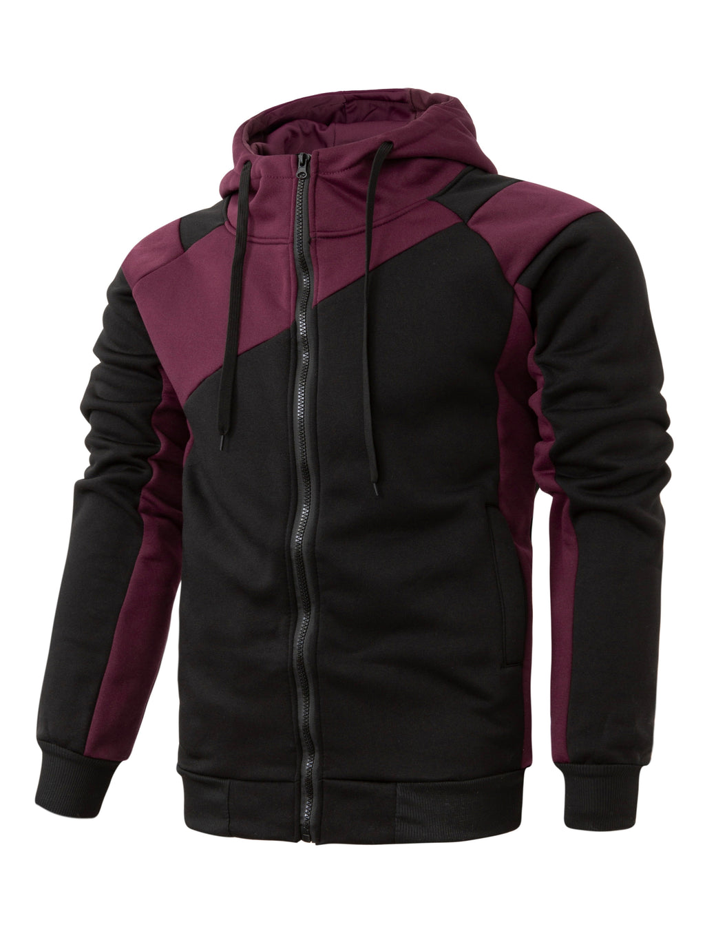 Sudadera de forro polar para hombre con bloques de color.