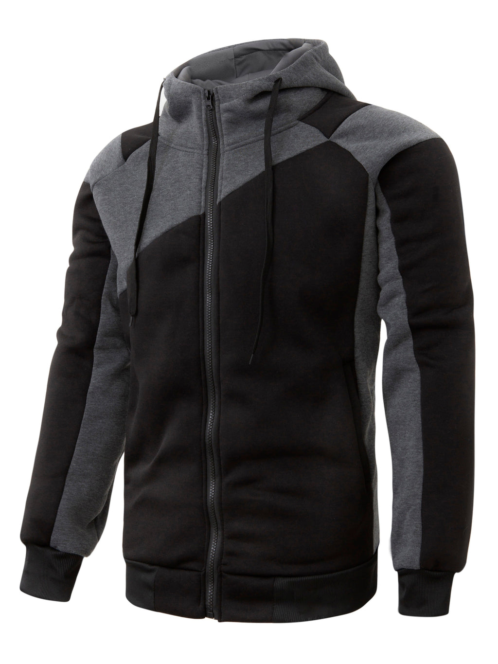Sudadera de forro polar para hombre con bloques de color.