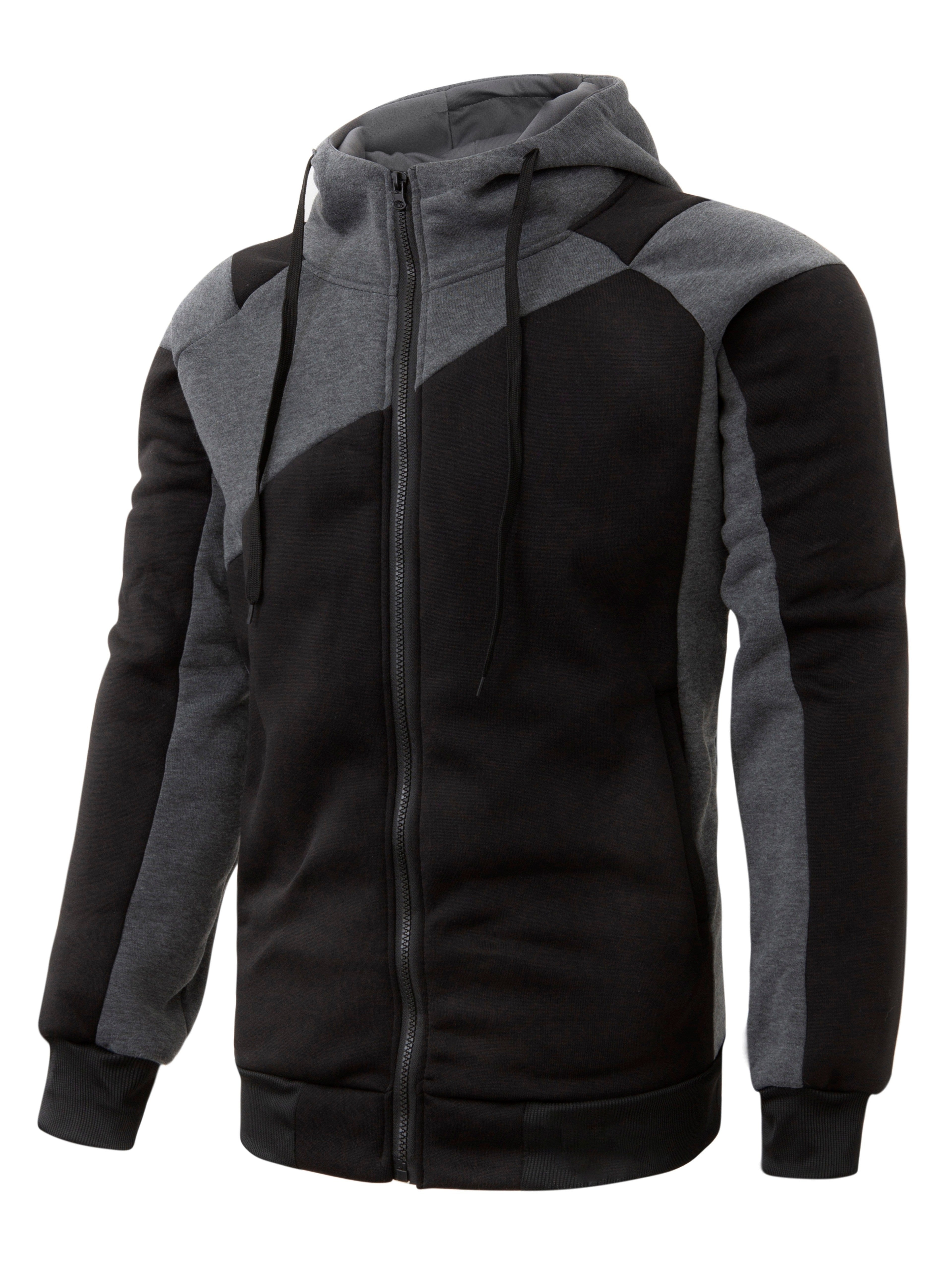 Sudadera de forro polar para hombre con bloques de color.