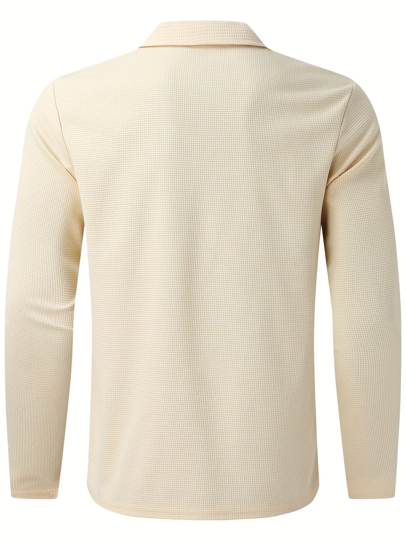 2Pcs Men's Waffle Pattern Outfits, Casual V Neck Long Sleeve Pullover Sweatshirt And Drawstring Sweatpants Joggers Set For Spring Fall