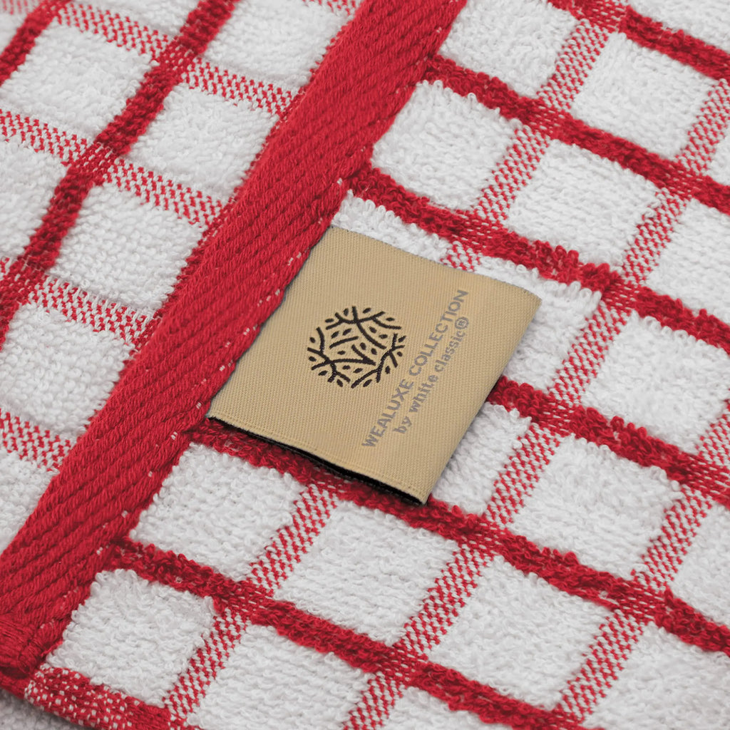 Premium Dish Towels for Kitchen with Hanging Loop 8 Pack 16x26 inch Red Color